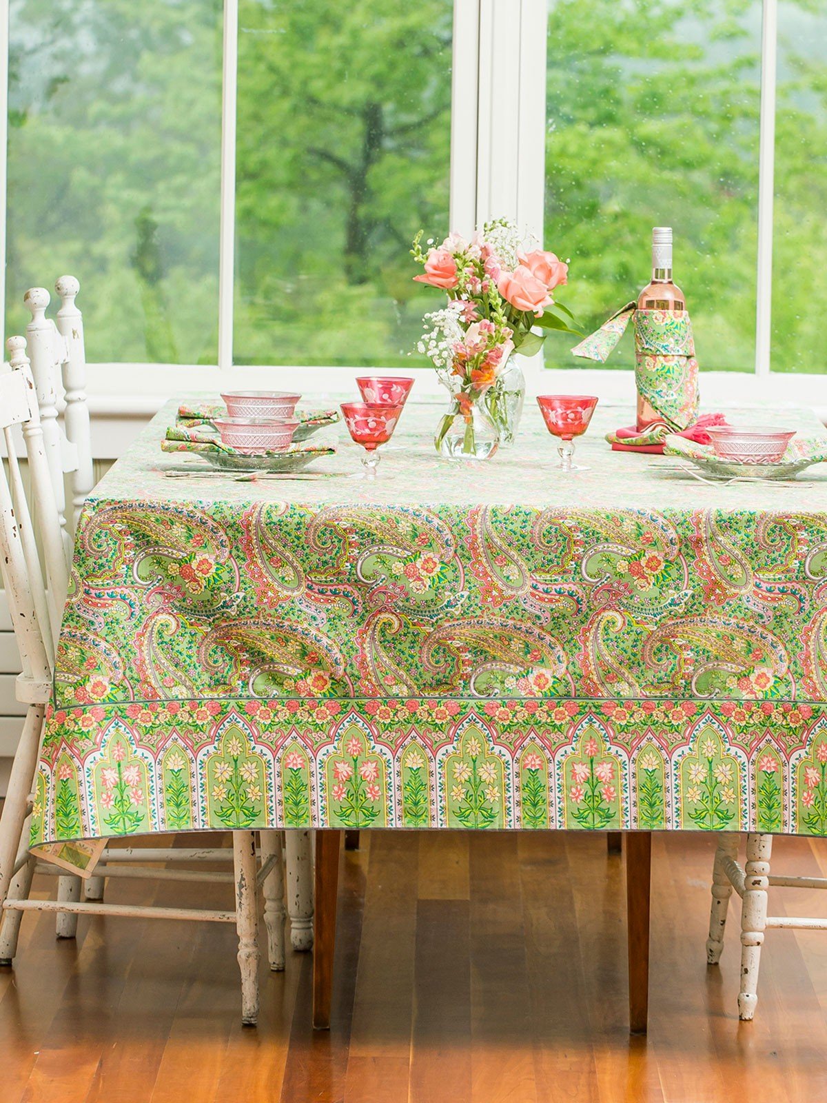 Sweet Potato Pie Cotton Tablecloth in Green | April Cornell- SOLD OUT