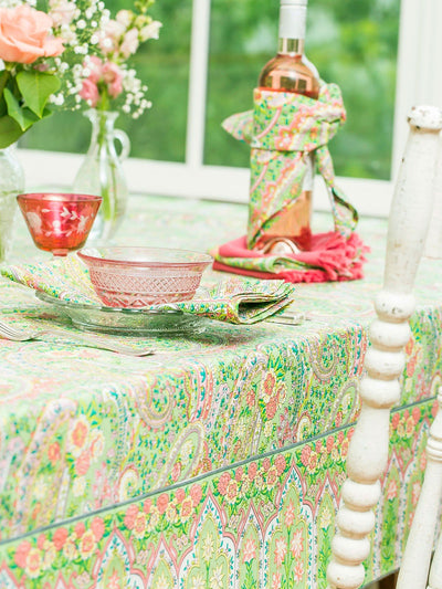 Sweet Potato Pie Cotton Tablecloth in Green by April Cornell