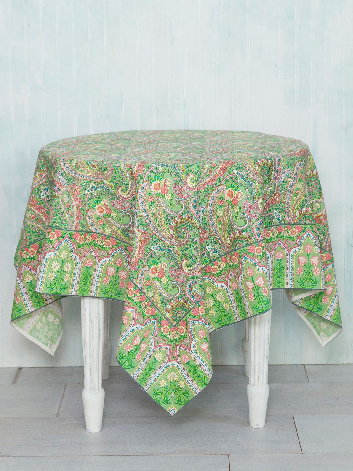 Sweet Potato Pie Cotton Tablecloth in Green by April Cornell
