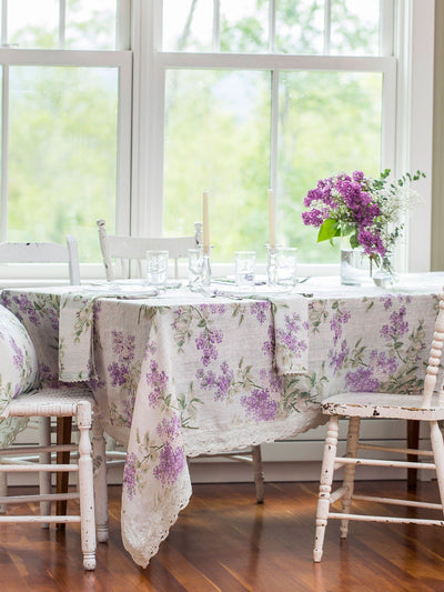 Pear Juice Linen Tablecloth in Lavender by April Cornell