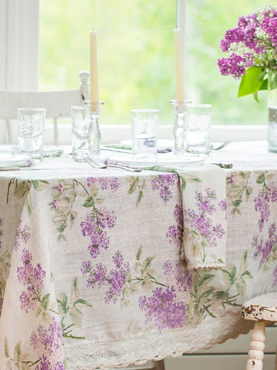 Pear Juice Linen Tablecloth in Lavender by April Cornell