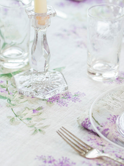 Pear Juice Linen Tablecloth in Lavender by April Cornell