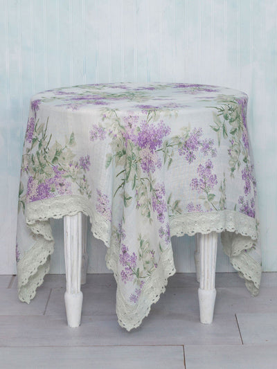 Pear Juice Linen Tablecloth in Lavender by April Cornell