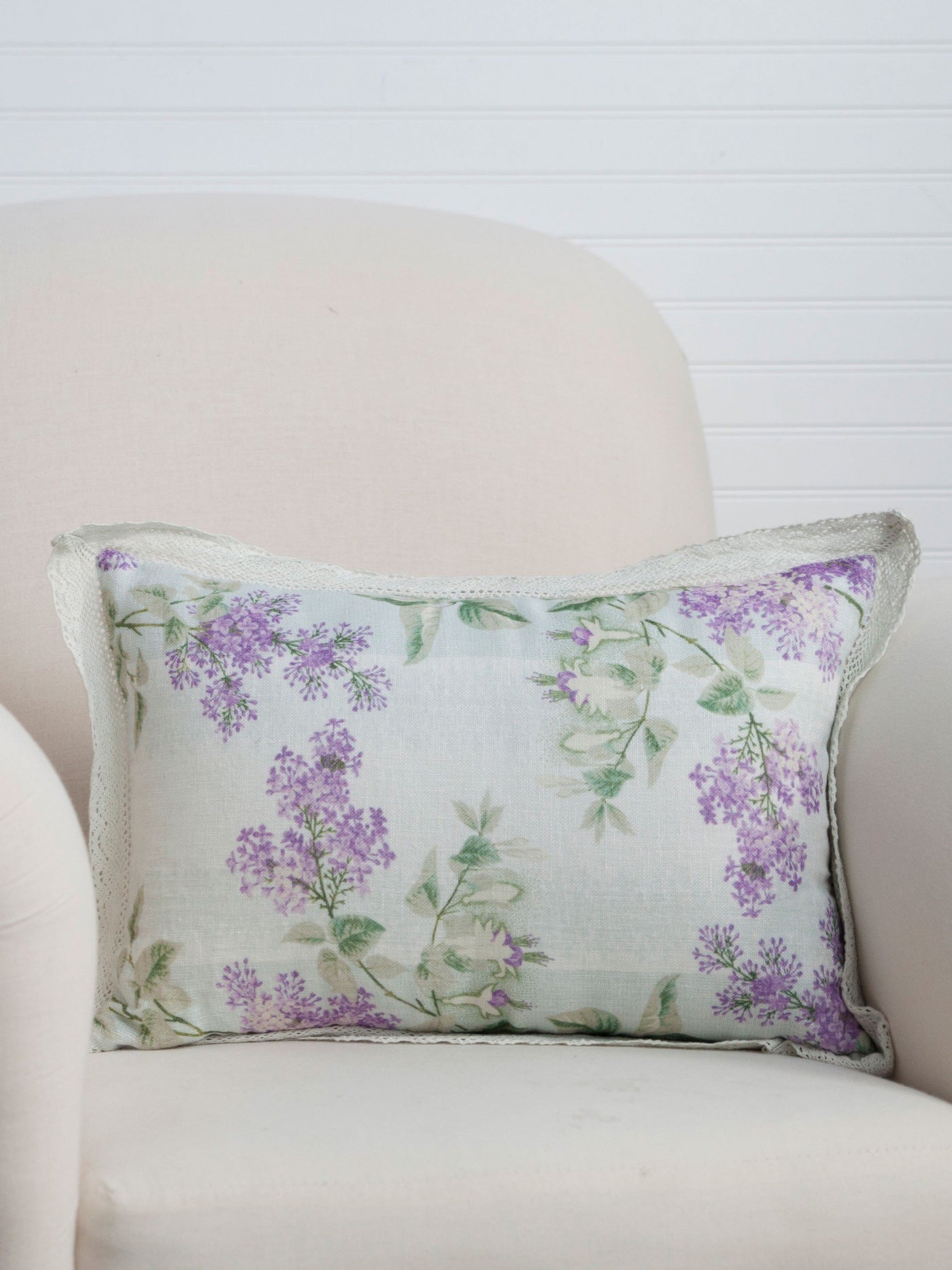 Rosemary Citrus Water Linen Cushion in Lavender by April Cornell
