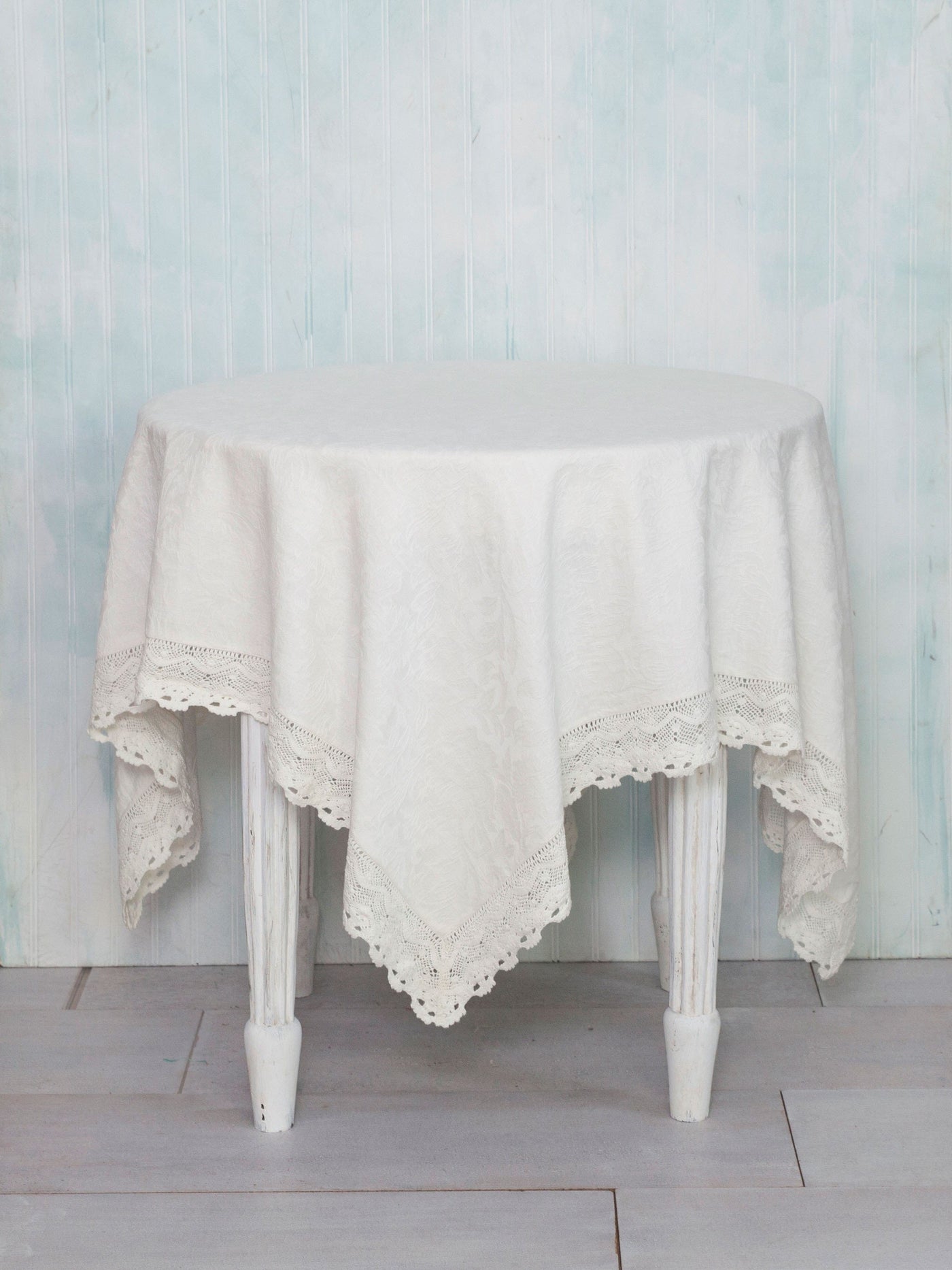 Nectarine Tart Jacquard Tablecloth in Ivory by April Cornell