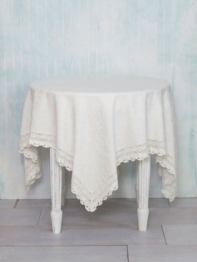 Nectarine Tart Jacquard Tablecloth in Ivory by April Cornell