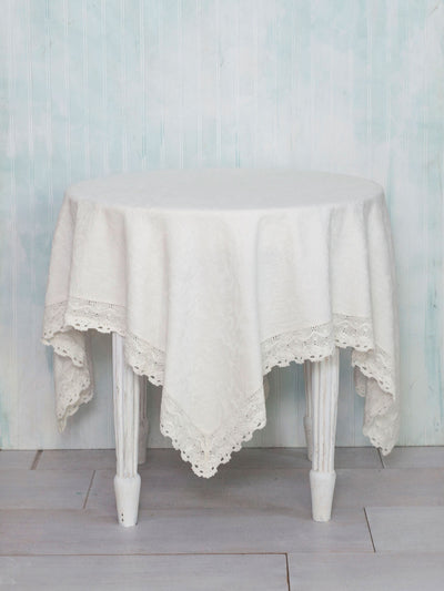 Nectarine Tart Jacquard Tablecloth in Ivory | April Cornell- SOLD OUT