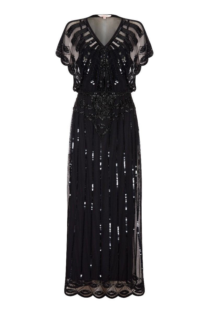 Gatsby Style Maxi Dress in Black 3X / Black Gatsby Style Maxi Dress in Black 3X / Black