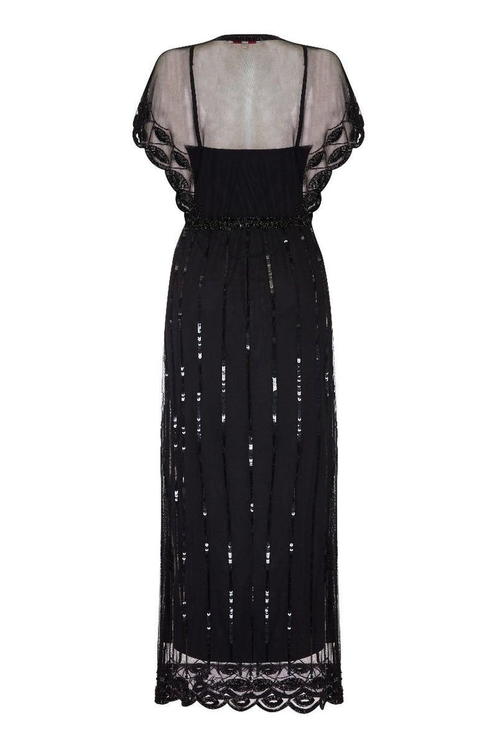 Gatsby Style Maxi Dress in Black 3X / Black