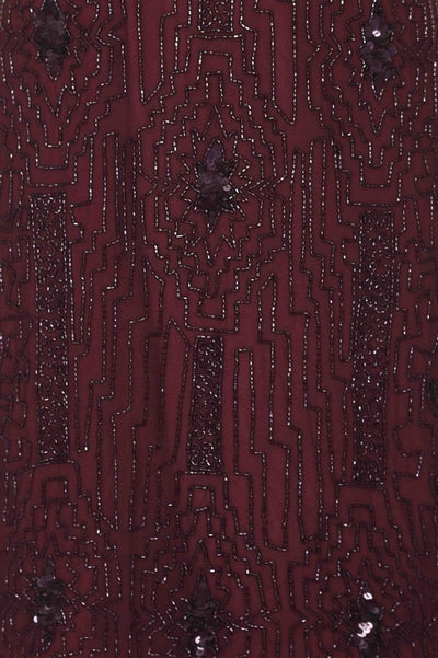 1920 Style Beaded Dress in Plum