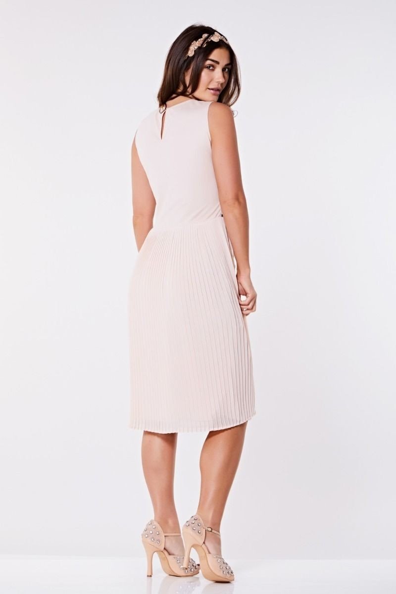 1920s Flapper Dress in Nude Blush