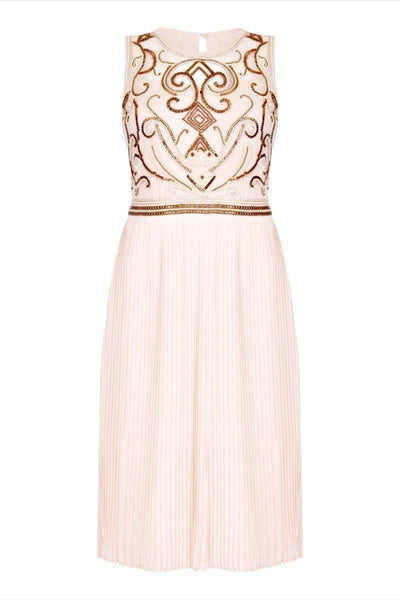 1920s Flapper Dress in Nude Blush
