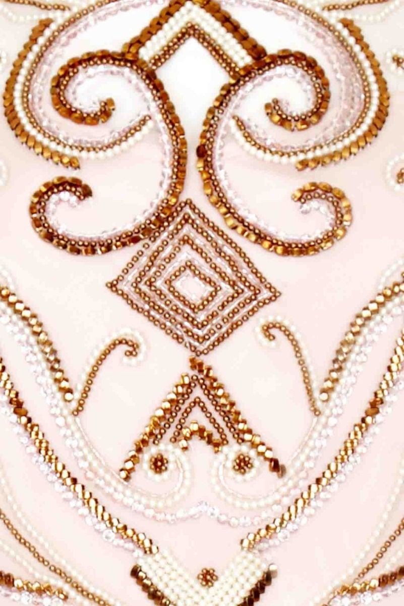 1920s Flapper Dress in Nude Blush