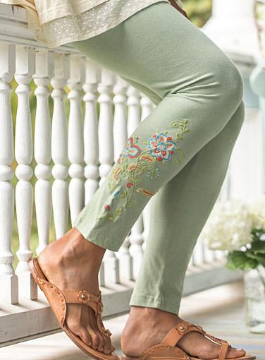 Vintage Style Tapestry Legging in Olive | April Cornell - SOLD OUT