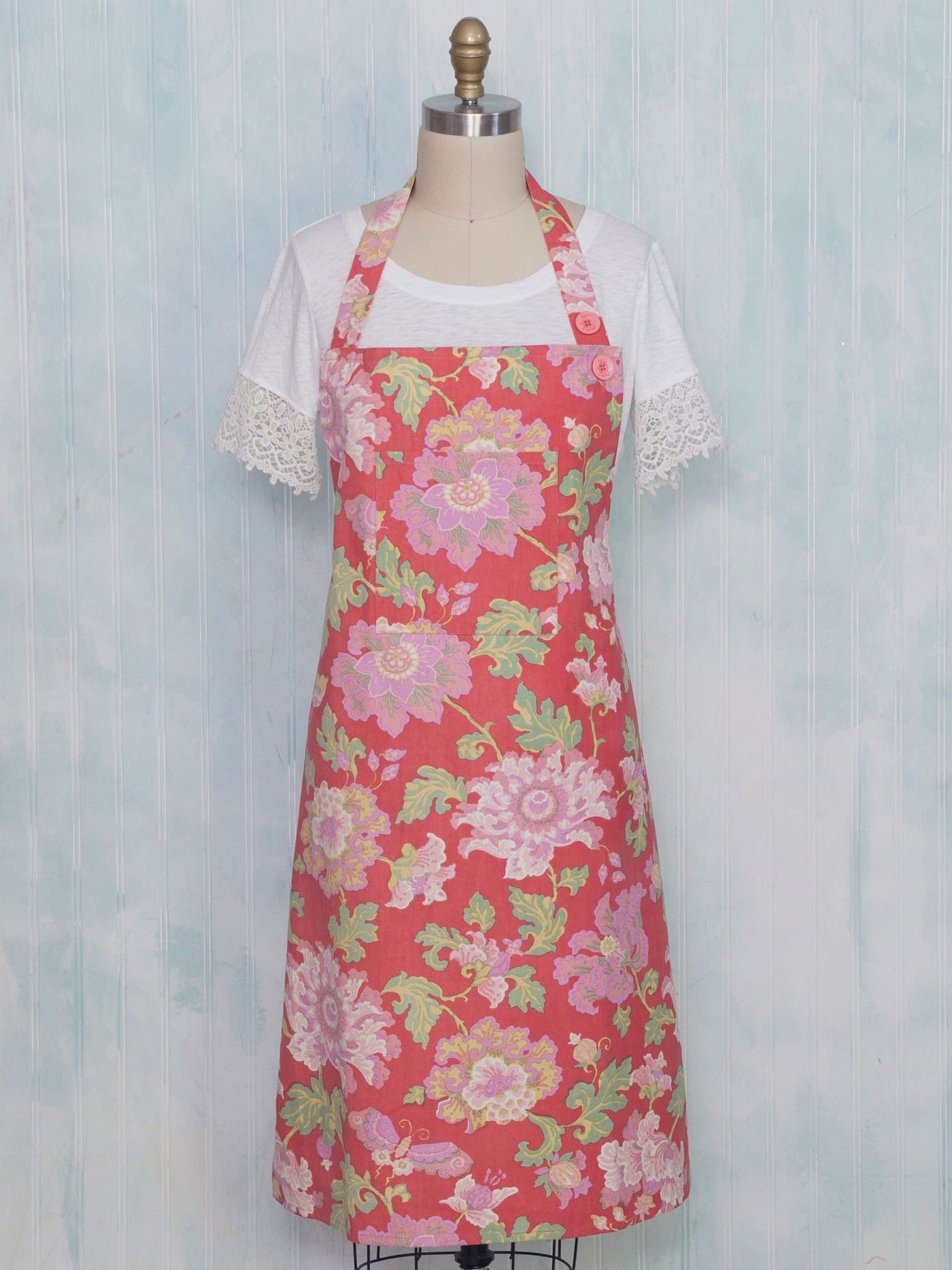 Primrose Apron in Coral by April Cornell