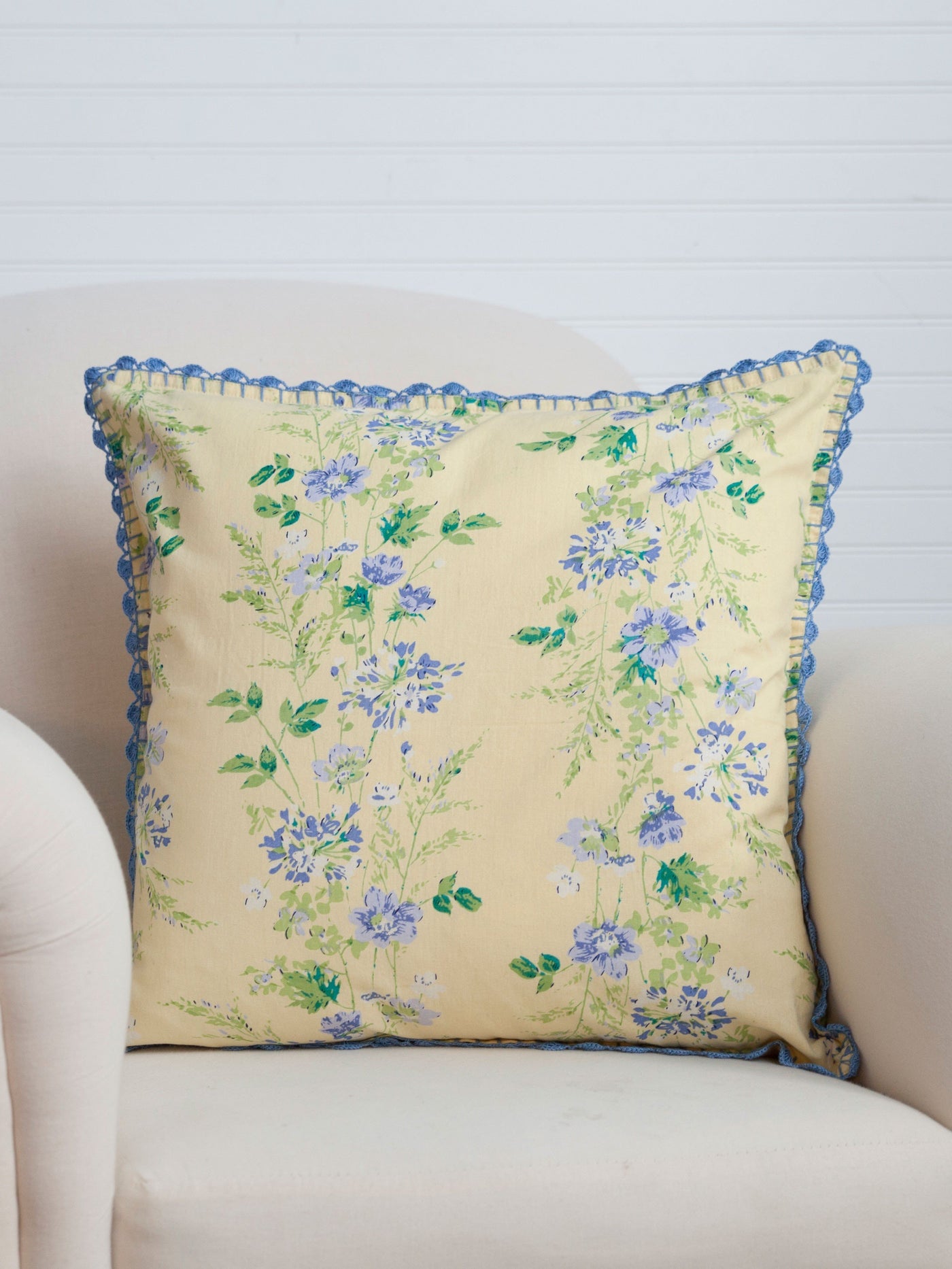 Cornflower Cushion in Yellow by April Cornell