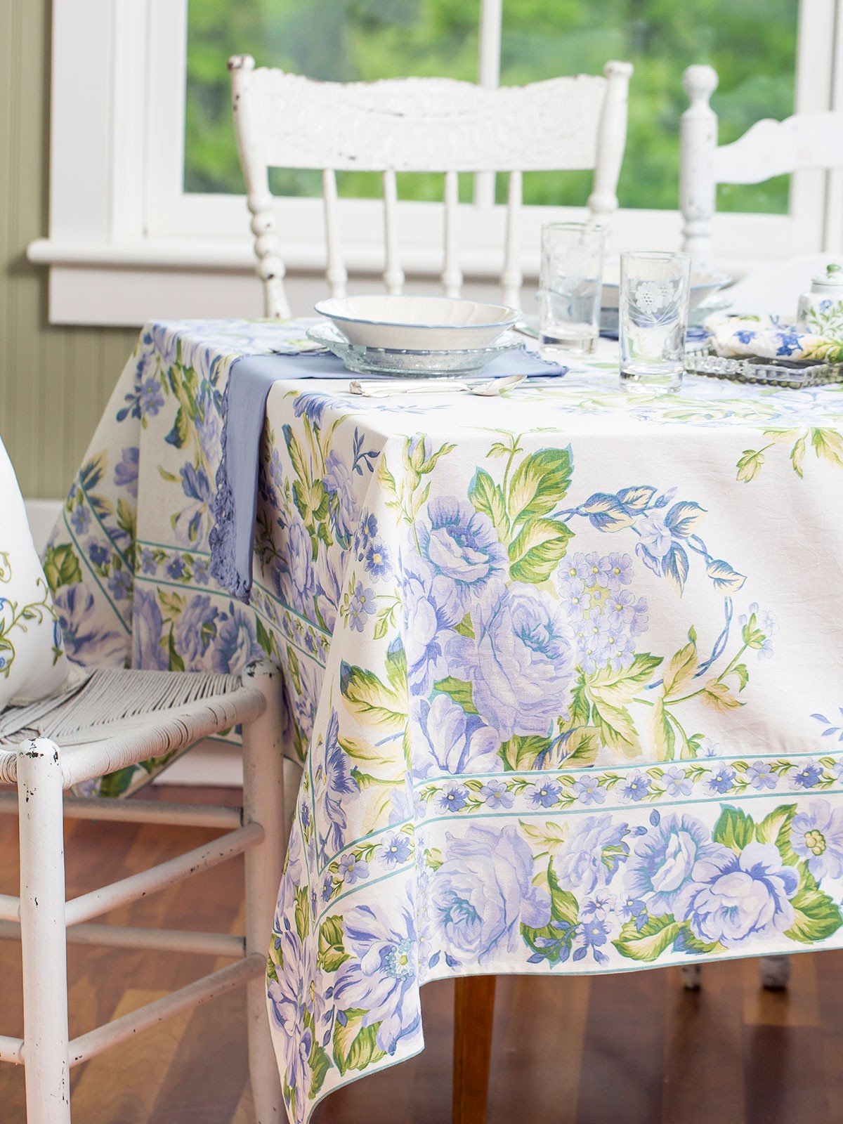 Strawberry Shortcake Tablecloth in Ecru by April Cornell