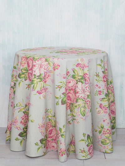 Strawberry Shortcake Round Tablecloth in Sage by April Cornell