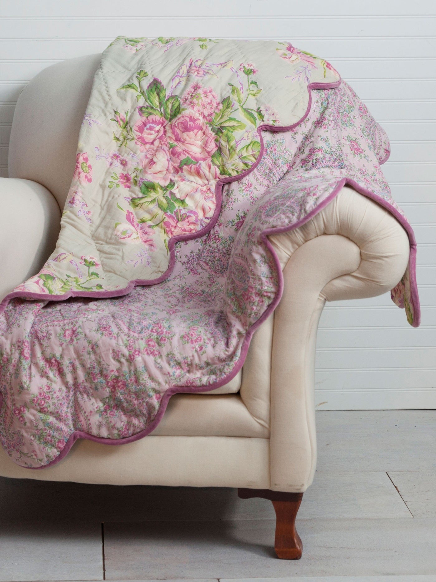 Strawberry Shortcake Throw in Sage by April Cornell