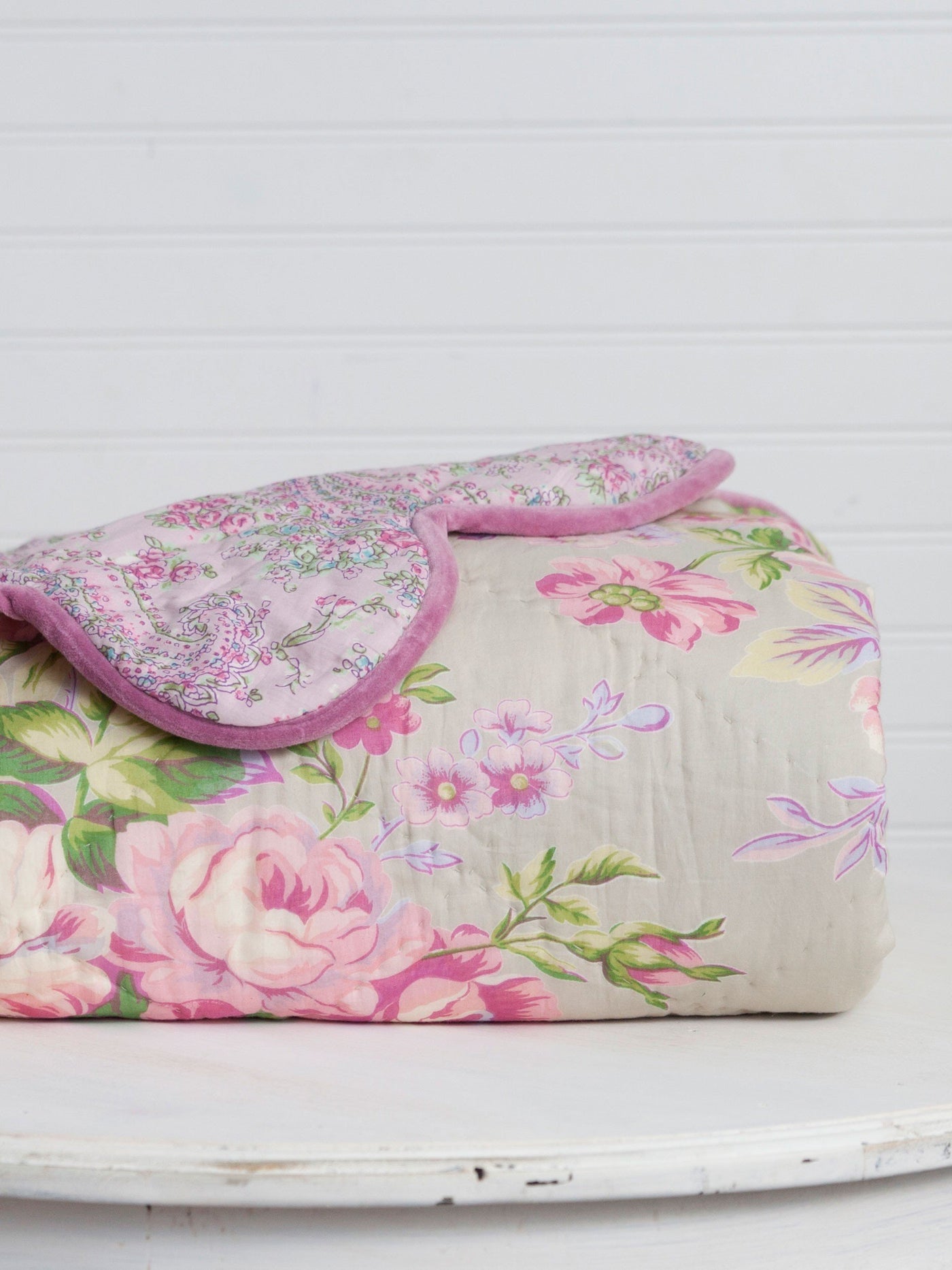 Strawberry Shortcake Throw in Sage by April Cornell