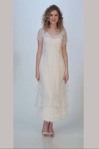 Arrianna Vintage Style Party Dress CL-169 in Ivory by Nataya