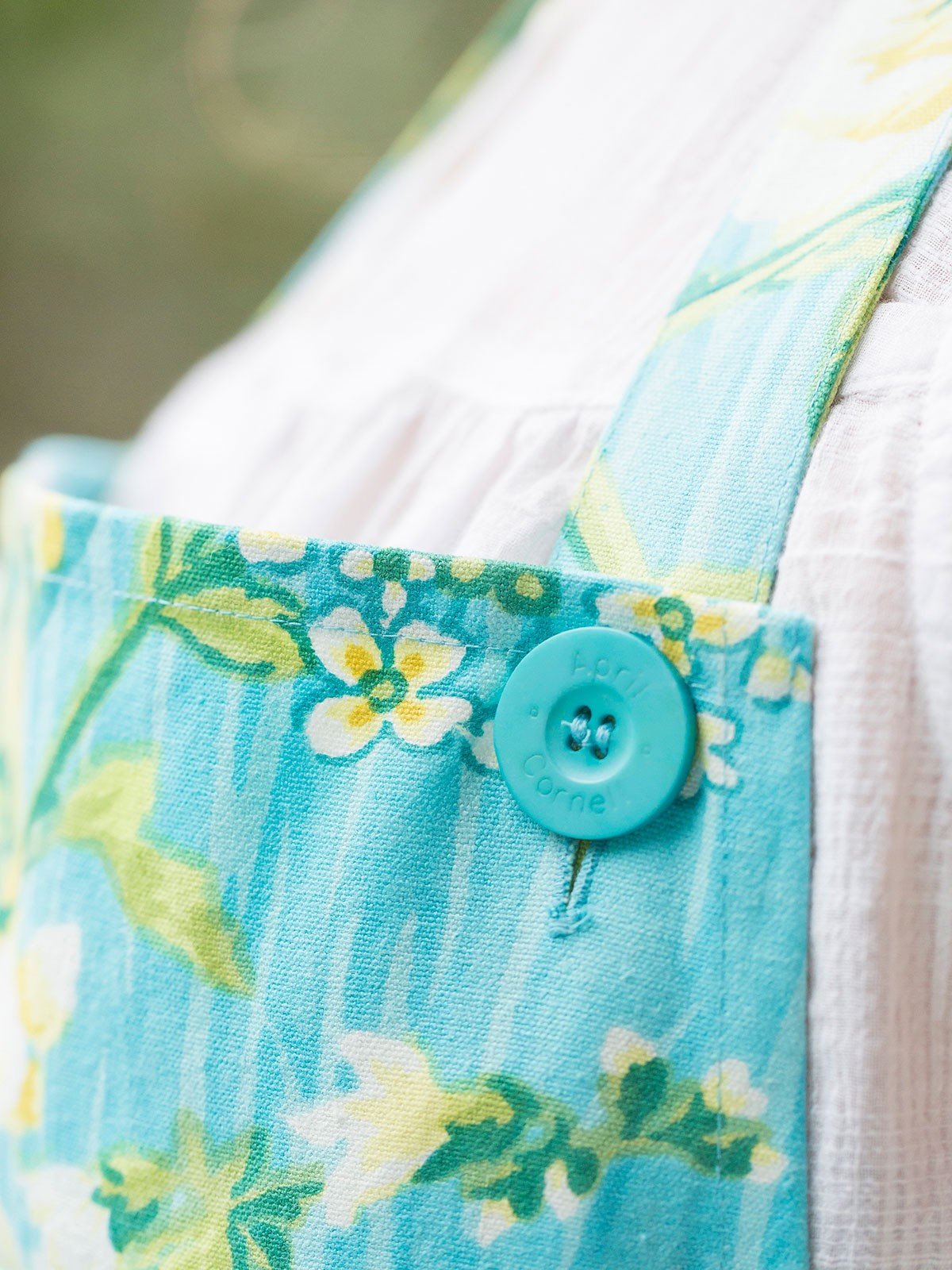 Pistachio Apron in Turquoise | April Cornell- SOLD OUT