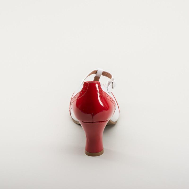 Gatsby Two-Tone Shoes in Red/White by Royal Vintage Shoes
