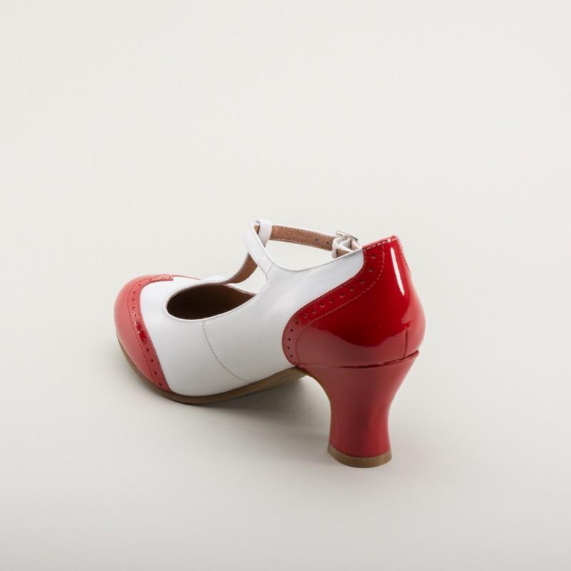 Gatsby Two-Tone Shoes in Red/White by Royal Vintage Shoes