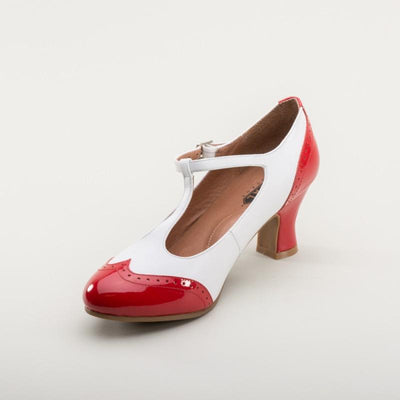 Gatsby Two-Tone Shoes in Red/White by Royal Vintage Shoes