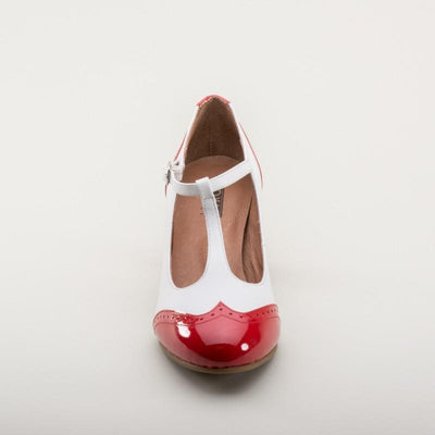 Gatsby Two-Tone Shoes in Red/White by Royal Vintage Shoes