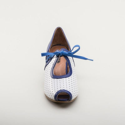 Ginger 1930s Sandals in Blue-White