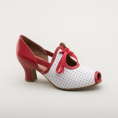 Ginger 1930s Sandals in Red/White by Royal Vintage Shoes