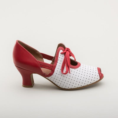 Ginger 1930s Sandals in Red/White by Royal Vintage Shoes