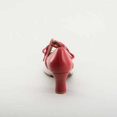 Ginger 1930s Sandals in Red/White by Royal Vintage Shoes