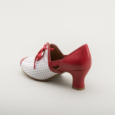 Ginger 1930s Sandals in Red/White by Royal Vintage Shoes