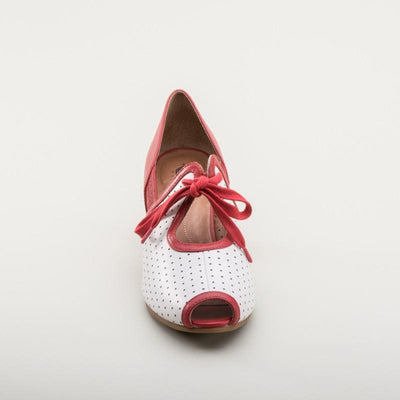 Ginger 1930s Sandals in Red/White by Royal Vintage Shoes