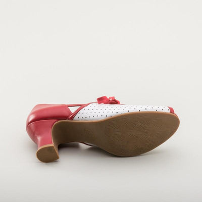 Ginger 1930s Sandals in Red/White by Royal Vintage Shoes