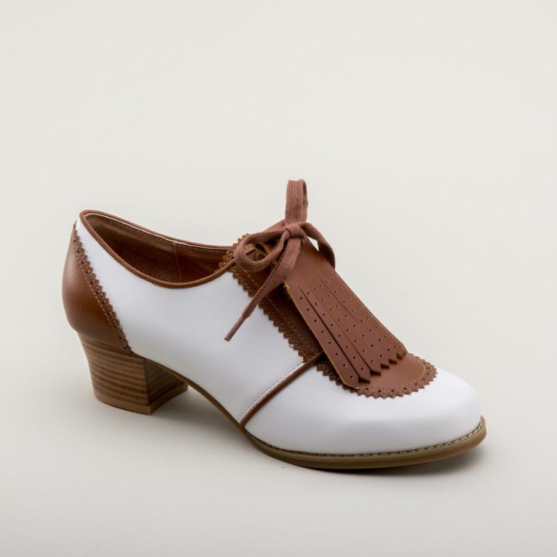 Hepburn 1940s Golf Shoes in Brown-White - SOLD OUT