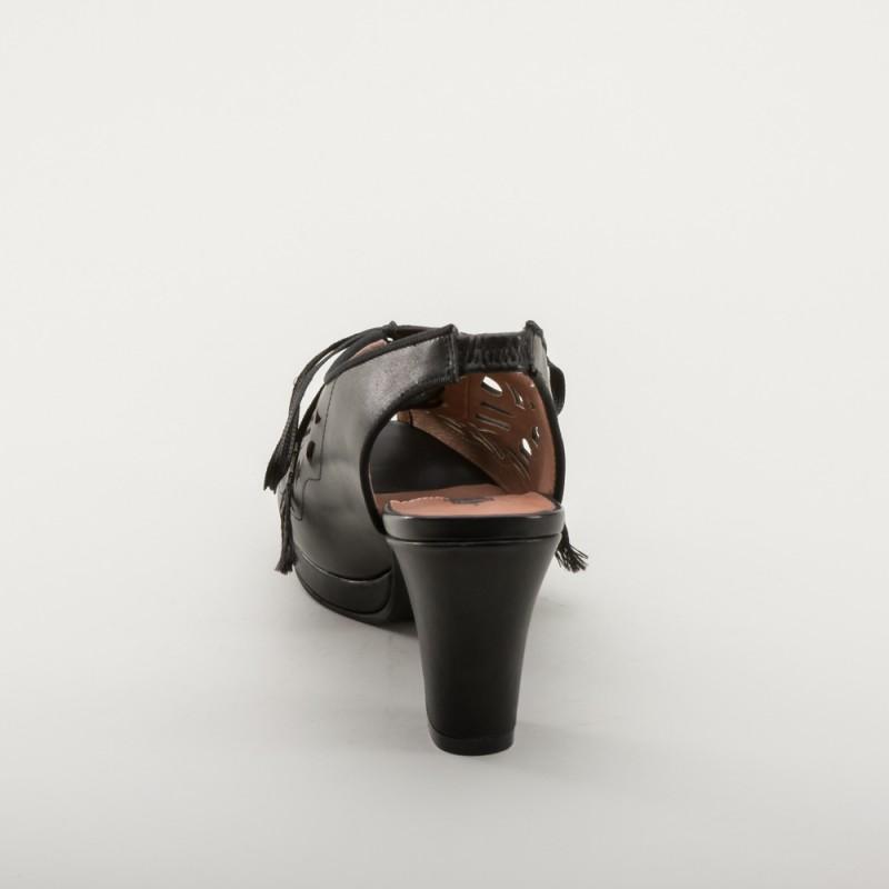 Rita 1940s Cutout Platform Slingbacks in Black by Royal Vintage Shoes