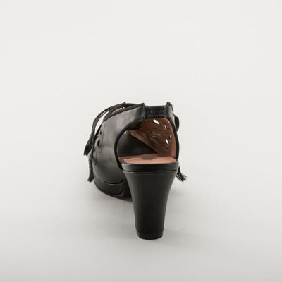 Rita 1940s Cutout Platform Slingbacks in Black by Royal Vintage Shoes