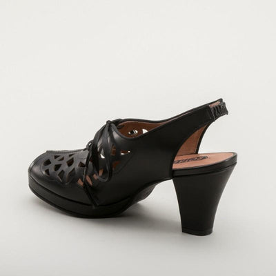 Rita 1940s Cutout Platform Slingbacks in Black by Royal Vintage Shoes