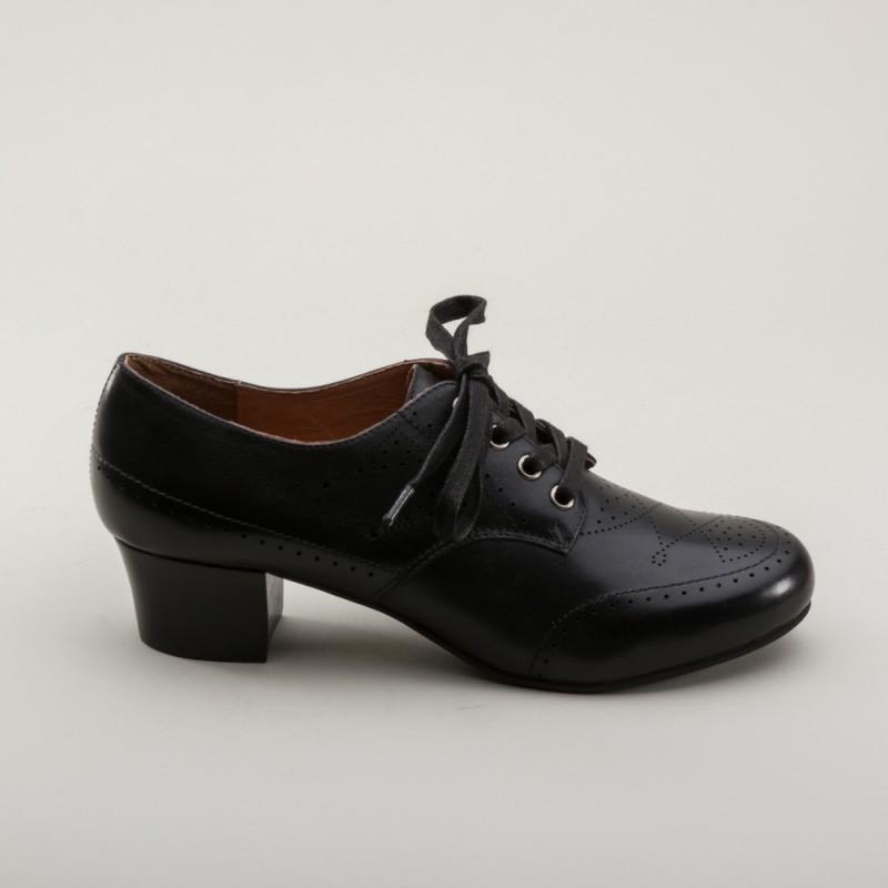 Claire 1940s Oxfords in Black by Royal Vintage Shoes