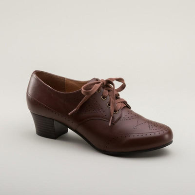Claire 1940s Oxfords in Brown by Royal Vintage Shoes