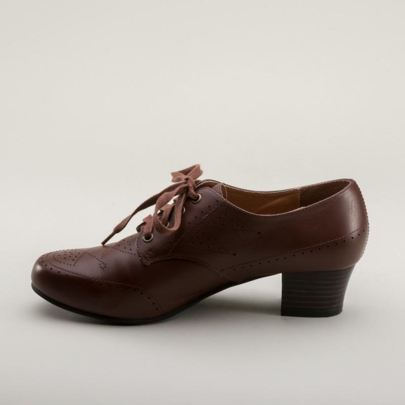 Claire 1940s Oxfords in Brown by Royal Vintage Shoes