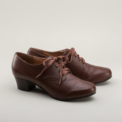 Claire 1940s Oxfords in Brown by Royal Vintage Shoes