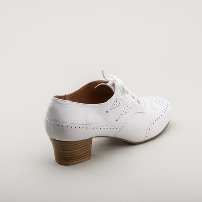 Claire 1940s Oxfords in White by Royal Vintage Shoes