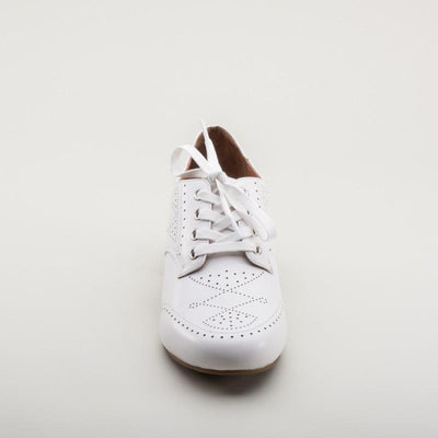 Claire 1940s Oxfords in White by Royal Vintage Shoes