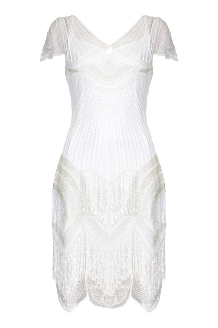 1920s Cocktail Party Dress in White