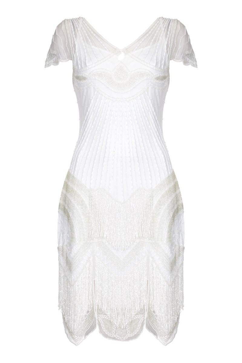 1920s Cocktail Party Dress in White