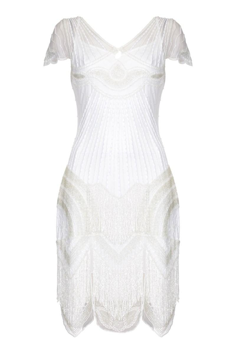 1920s Cocktail Party Dress in White